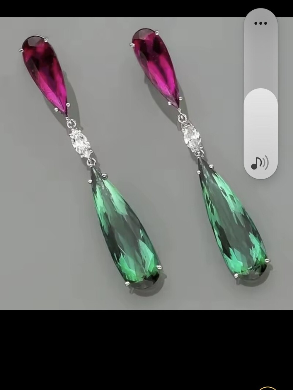 Emerald/ruby Sterling Silver With A Diamond In The Mid....